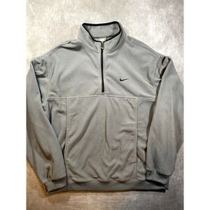 VTG Y2K  Gray Nike Fleece Jacket Half Zip Fleece Size XL Grey Tag